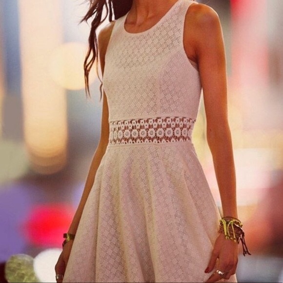 white dress with cut out middle